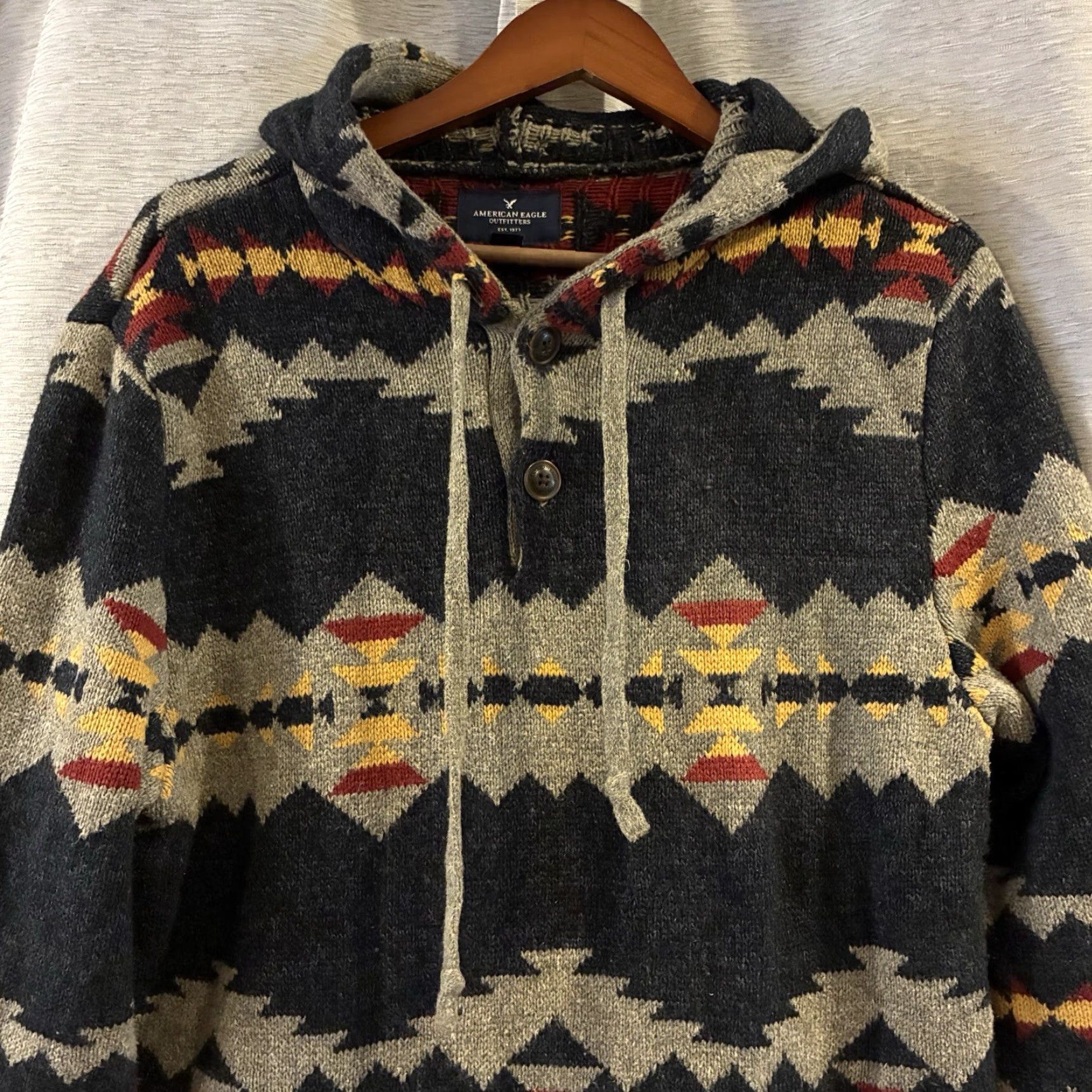 American Eagle Outfitters **American Eagle Outfitters Men’s M Gray Aztec Print Sweatshirt** User: American Eagle Outfitters Men’s M Gray Aztec Print Hoodie Size US M / EU 48-50 / 2 - 3 Thumbnail