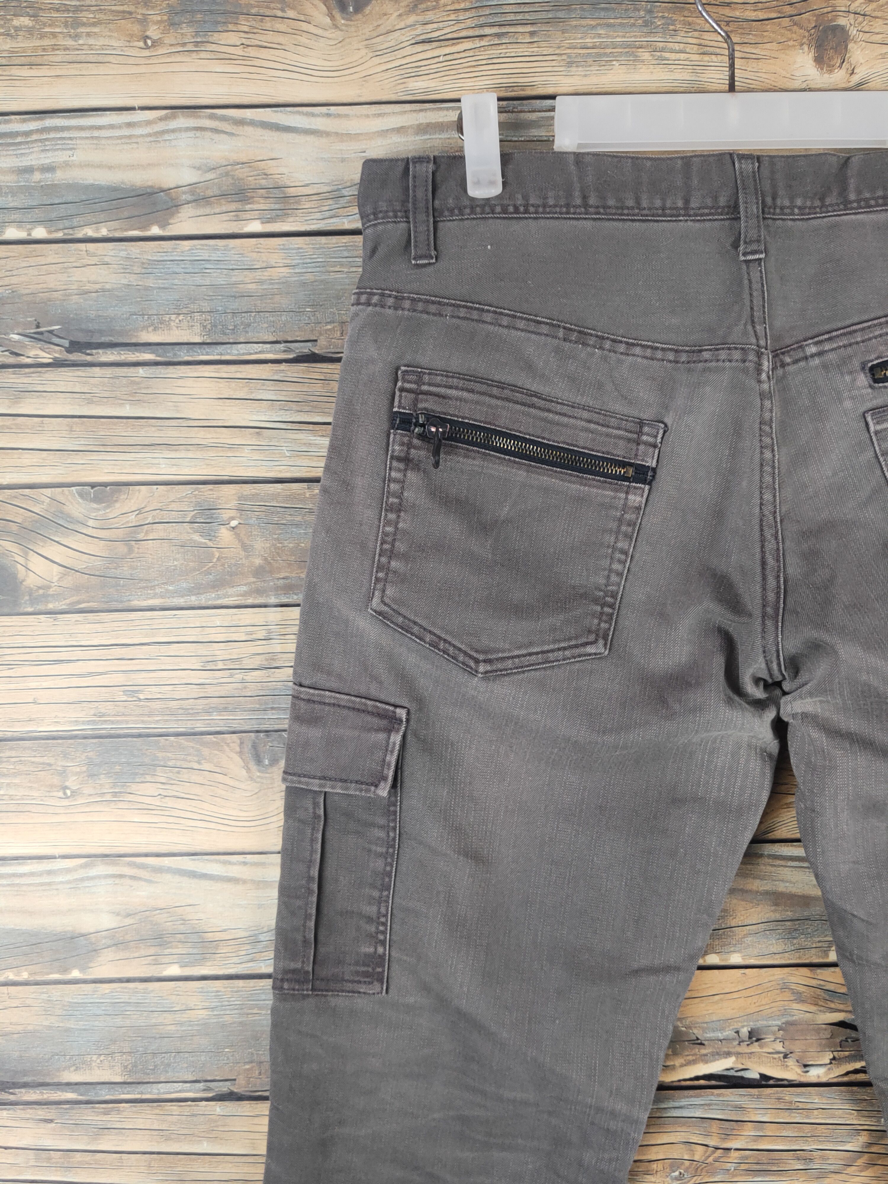 Japanese Brand DL Bull Brown Faded Multipocket Cargo Pants #46-099 Size US 34 / EU 50 - 8 Thumbnail