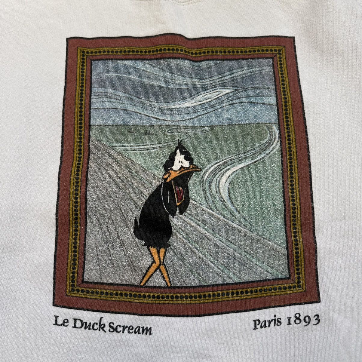 Acme Clothing Vintage “Le Duck Scream” Graphic Crewneck Sweatshirt – White Size US L / EU 52-54 / 3 - 2 Thumbnail