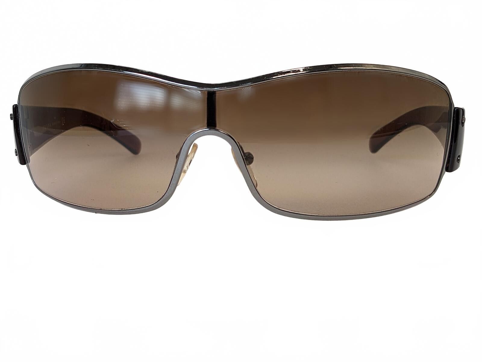 Prada Prada SPS 52E Sunglasses Italy Linea Rossa Face Shield Brown Size ONE SIZE - 3 Thumbnail
