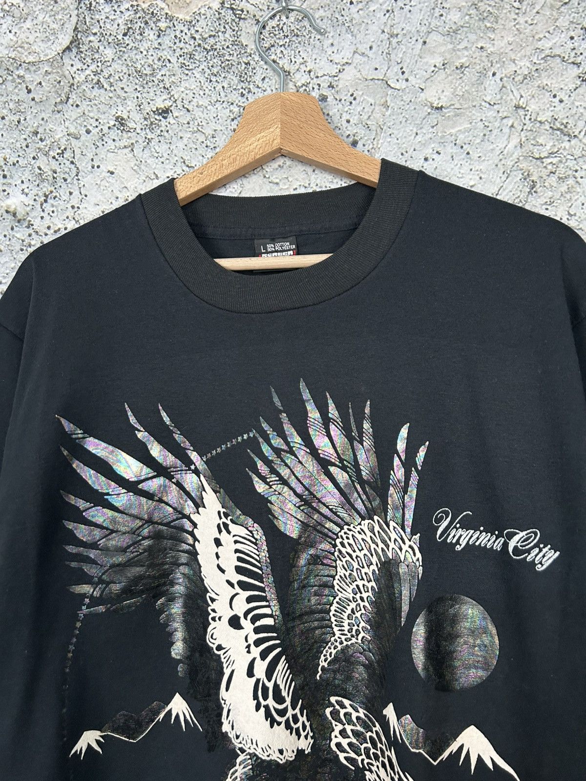 Vintage Vintage Virginia City Eagle Graphic Tee 90s Single Stitch Size US L / EU 52-54 / 3 - 3 Thumbnail