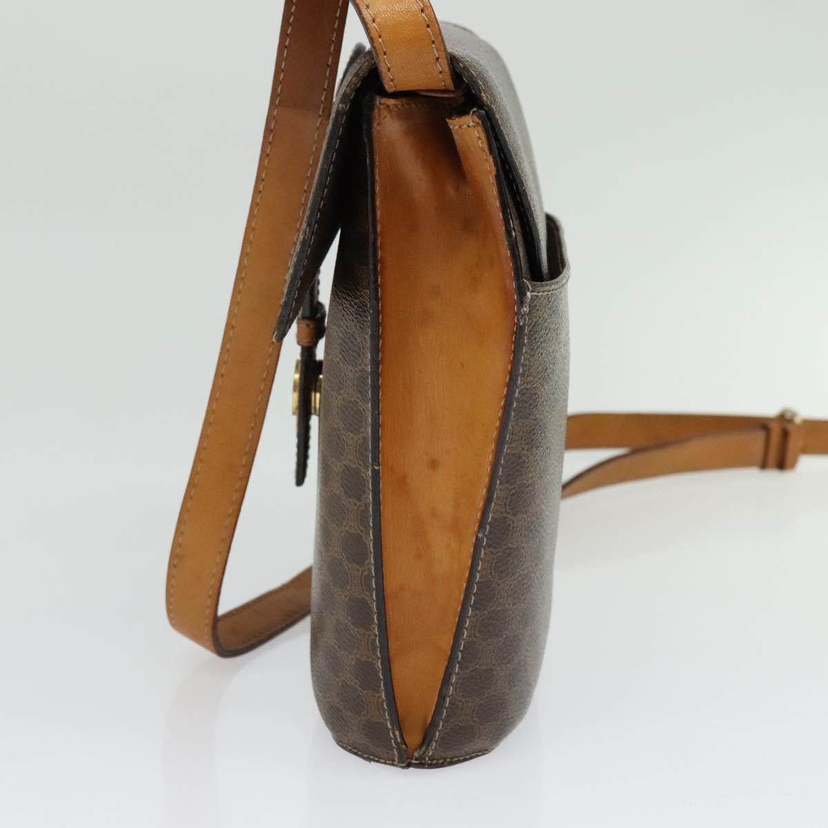 Celine CELINE Macadam Canvas Shoulder Bag Pvc Leather Brown Gold Size ONE SIZE - 4 Thumbnail