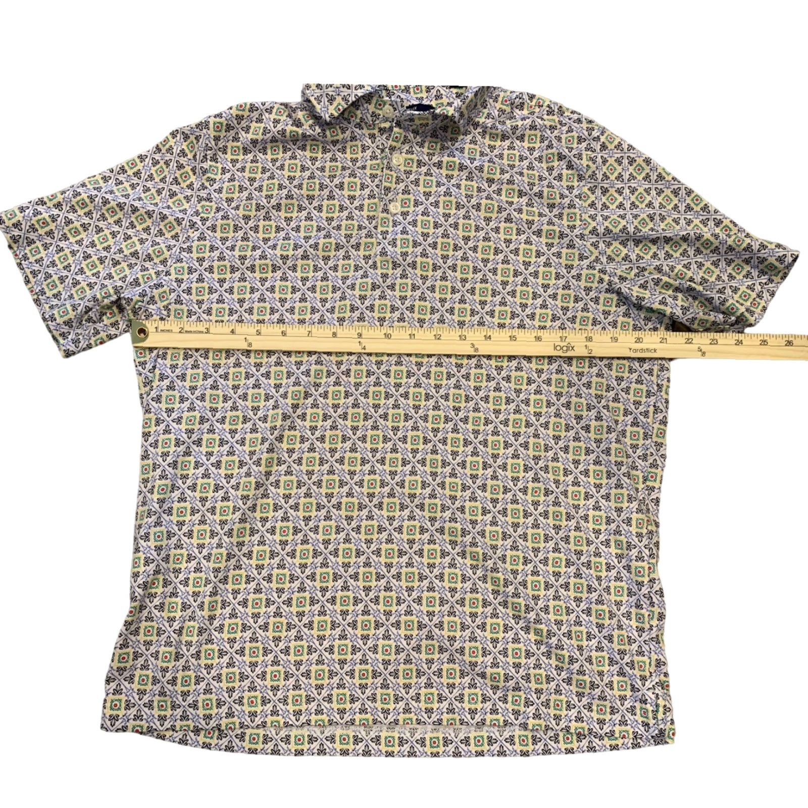 Cremieux Daniel Cremieux Mens Shirt Island Collection Cotton Geometric Large Blue Polo Short Sleeve L Mens Size US L / EU 52-54 / 3 - 3 Thumbnail