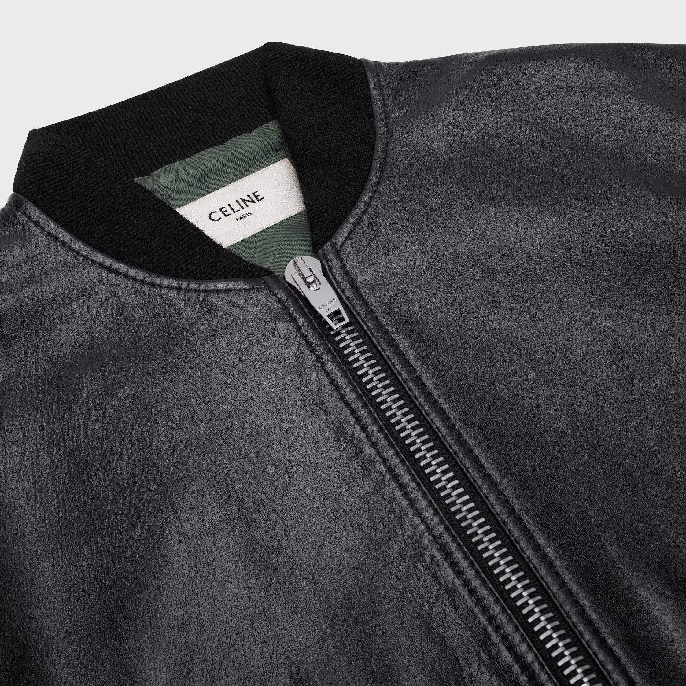 o1loc1c1225 Blouson Jacket In Soft Lambskin in Black
