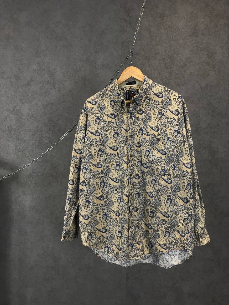 Chaps Ralph Lauren Chaps Ralph Lauren vintage art crazy shirt Size US L / EU 52-54 / 3 - 1 Thumbnail