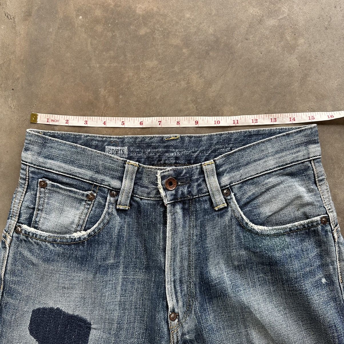 Edwin × Jean × Vintage Vintage Edwin Redline Faded Denim Jean Pant W30 Size US 30 / EU 46 - 8 Thumbnail