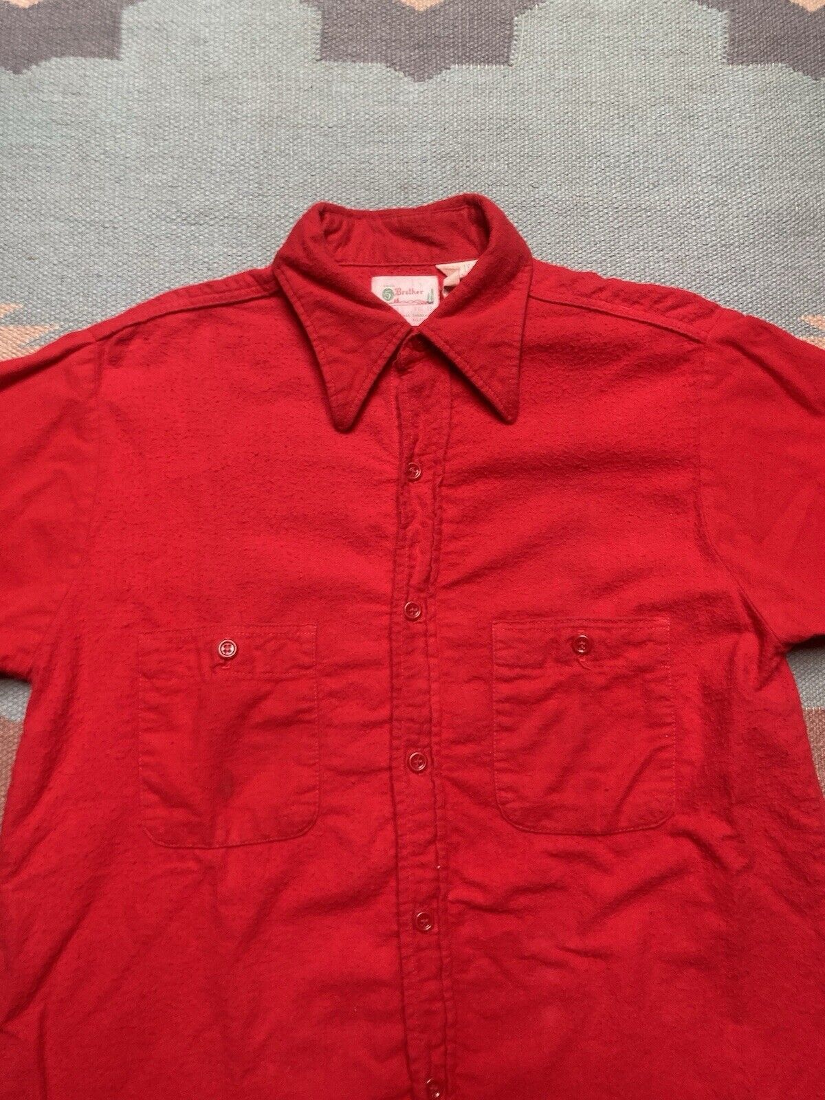 FiveBrother × Vintage 60s five brother chamois flannel work shirt brushed cotton M Size US M / EU 48-50 / 2 - 2 Thumbnail