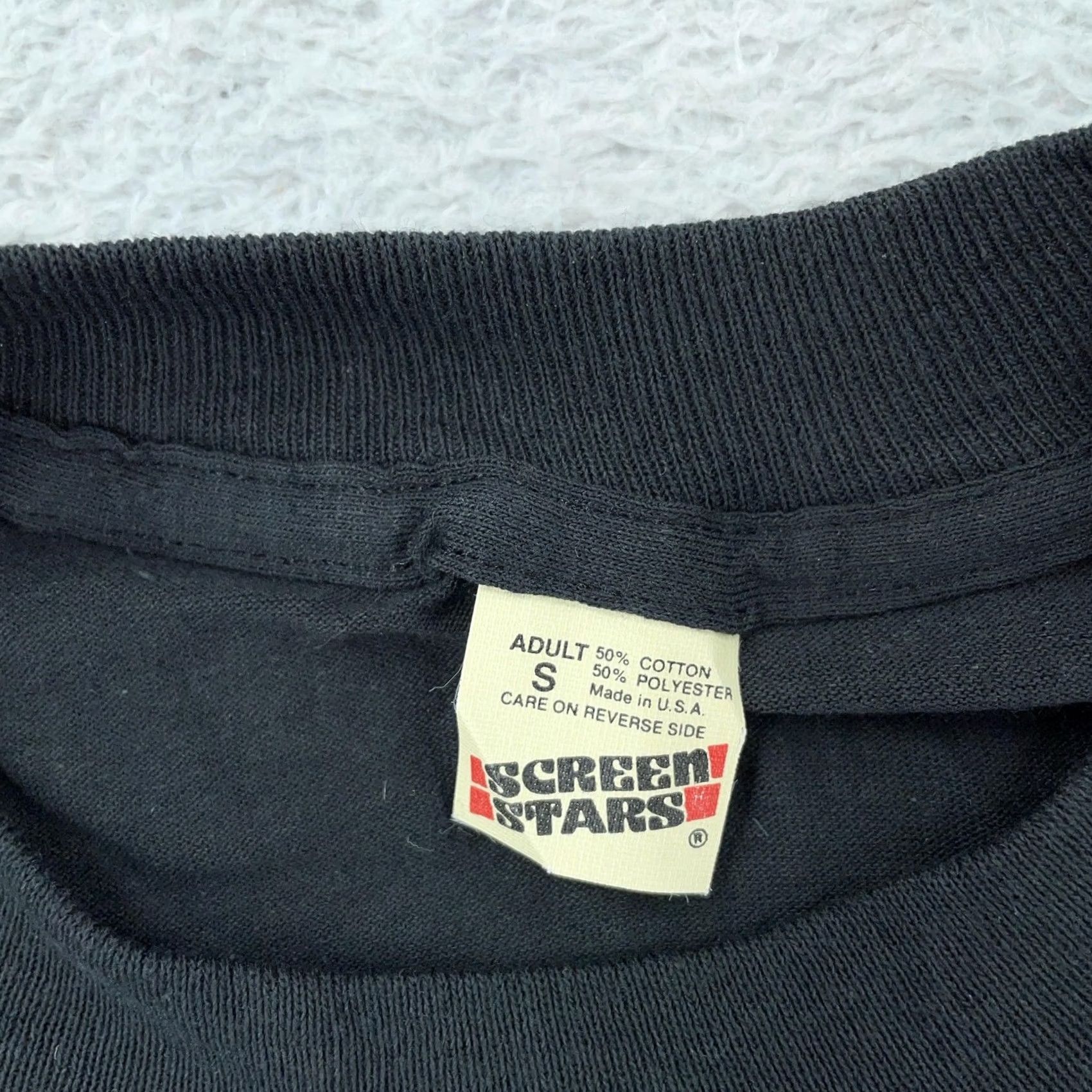 Vintage VINTAGE Screen Stars Blank Shirt XS Black Single Stitch Made in USA Tee 80s NOS Shirt Men XS Black Teen? Size US XS / EU 42 / 0 - 7 Thumbnail