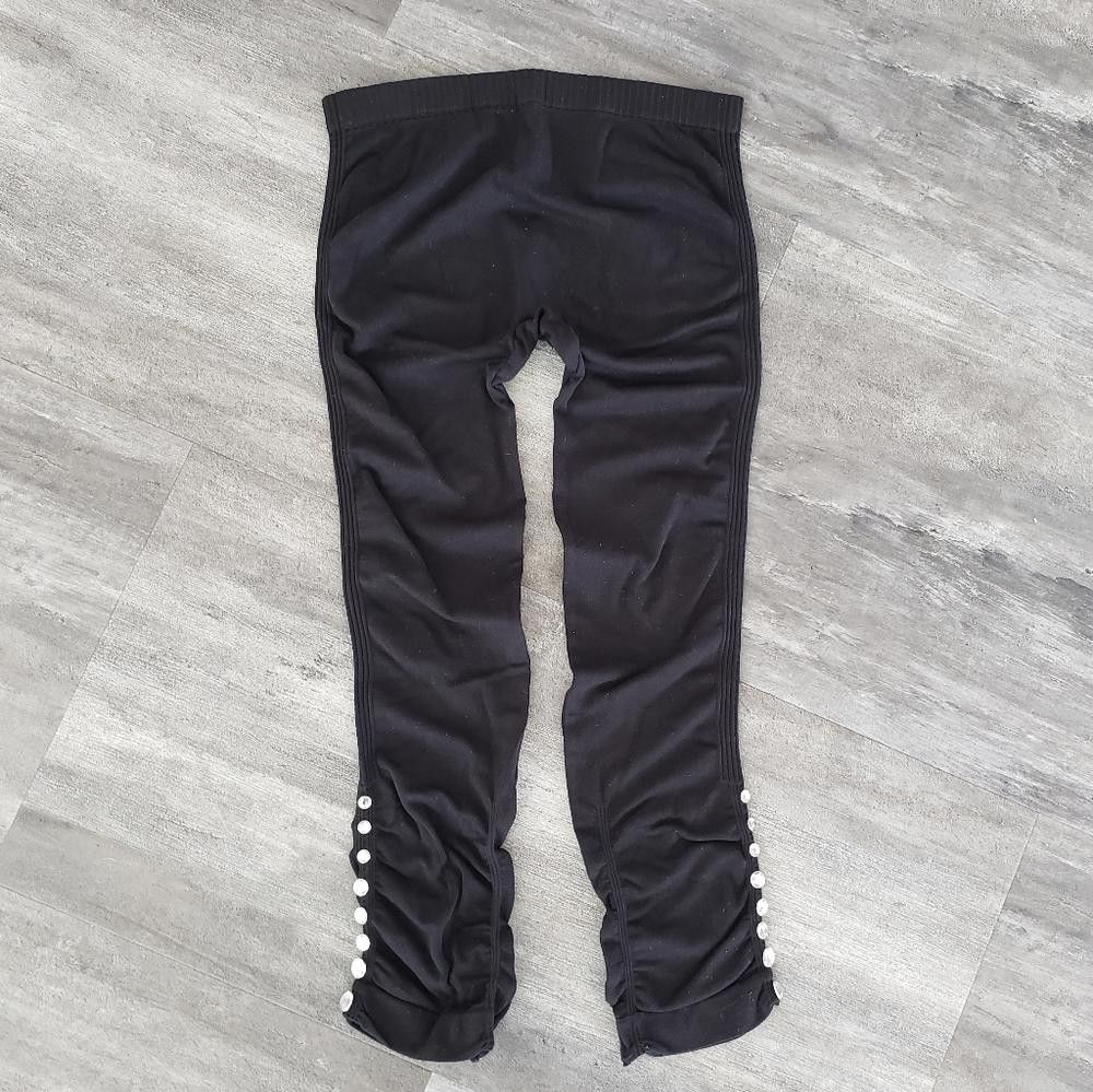 Designer Black Diamond Detailed CC Cropped Thin Legging Size 30" / US 8 / IT 44 - 1 Thumbnail