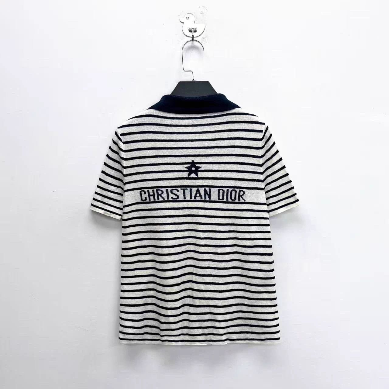 Dior Dior NavyBlue Striped Lucky Star Logo Intarsia FR38 Size S / US 4 / IT 40 - 2 Thumbnail