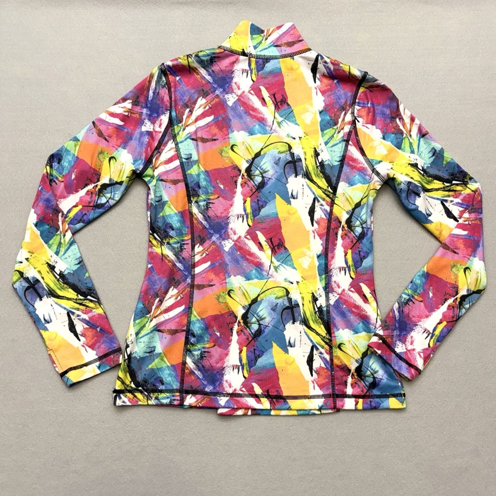 Vintage SNO SKINS Pullover Top M 1/4 Zip Microfiber Paper Mache Pink Purple White Green Size M / US 6-8 / IT 42-44 - 7 Thumbnail