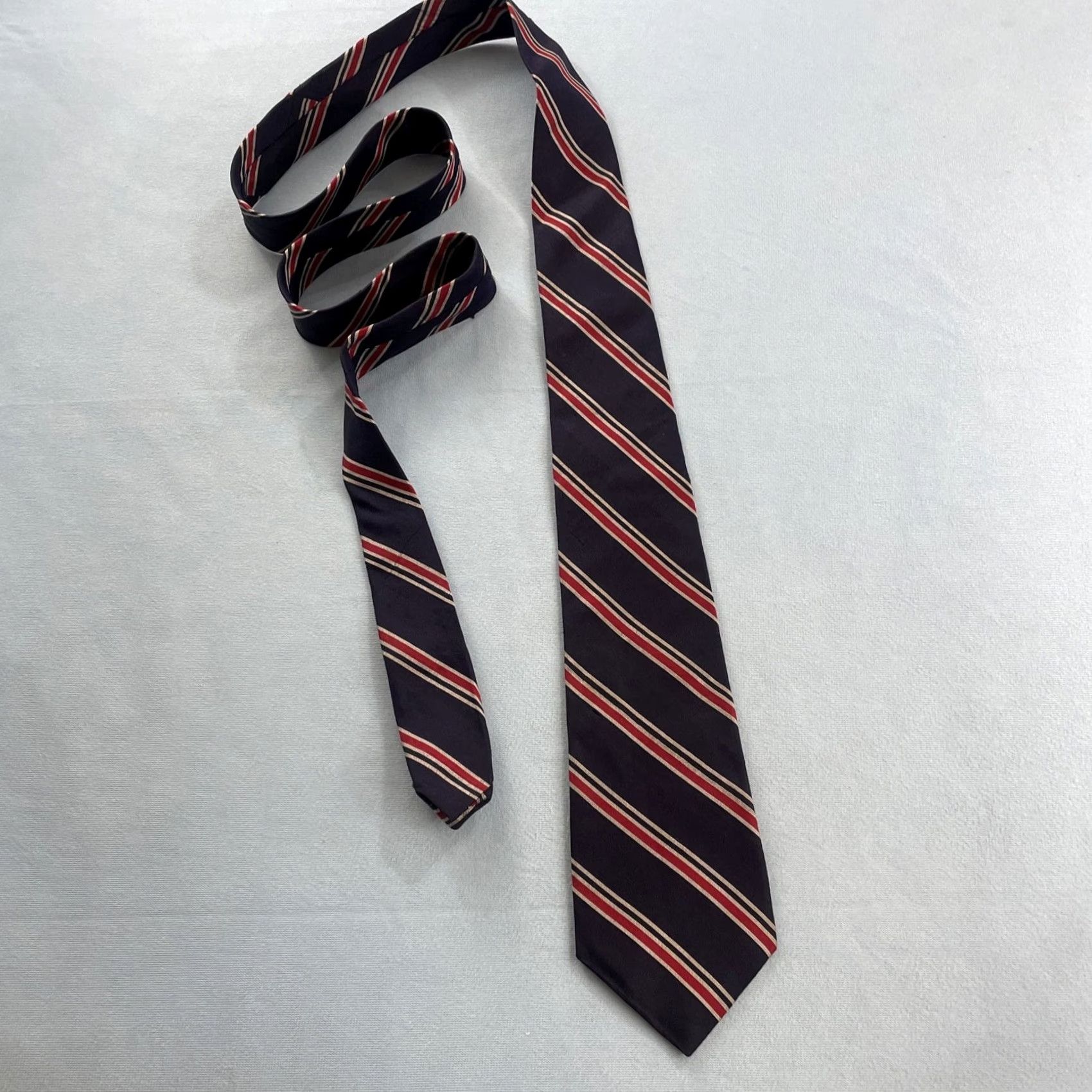 Vintage VINTAGE Port ofTacoma Silk Neck Tie Your Tie to the Pacific Blue Red Repp Tie 3x56 Wear Size ONE SIZE - 3 Thumbnail