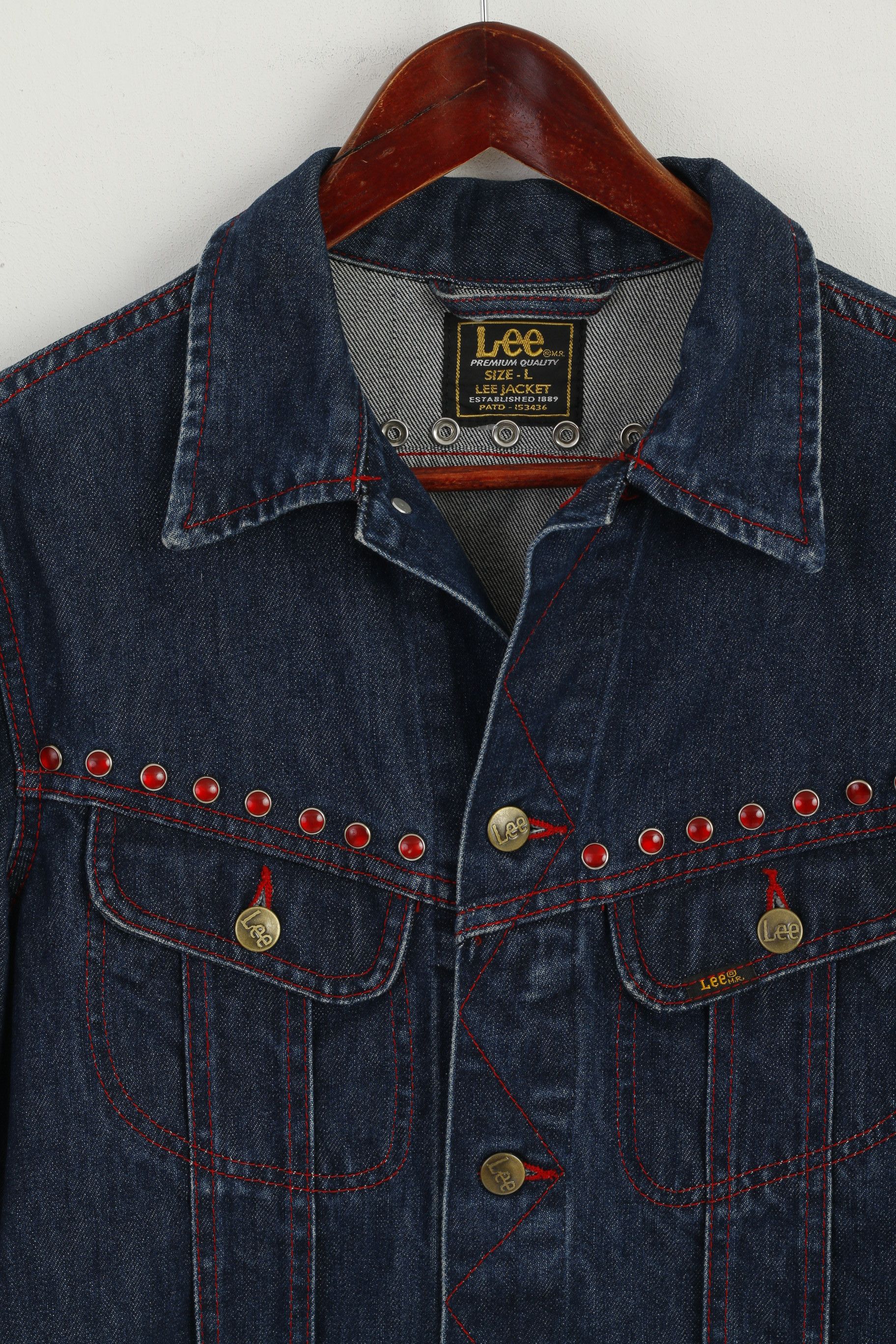 Lee Lee Premium Quality Women L (M) Denim Jacket navy Jeans 2582 Size L / US 10 / IT 46 - 3 Thumbnail
