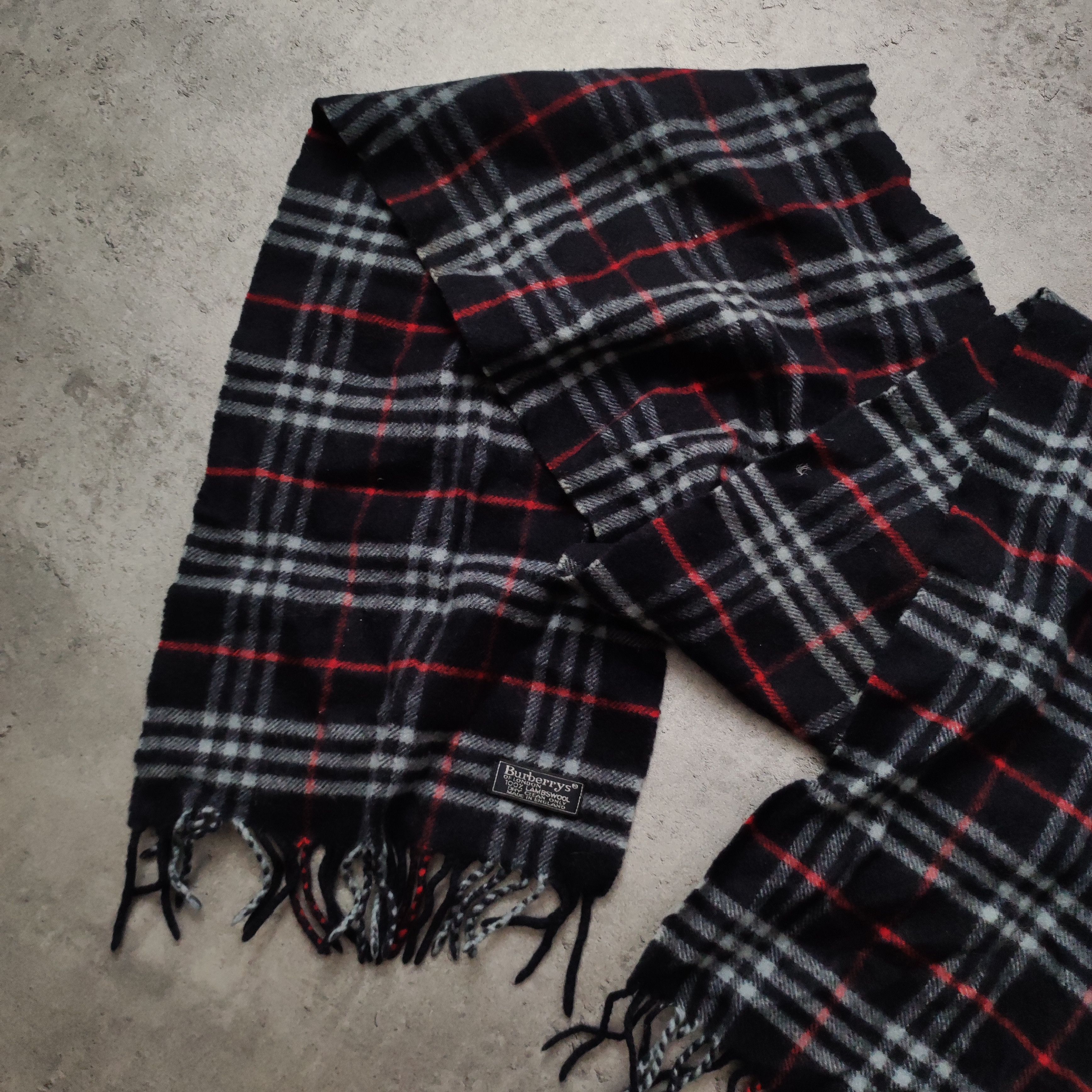 Burberry × Vintage RARE 90s Burberrys London Checkered Nova Wool Scarve Size ONE SIZE - 3 Thumbnail