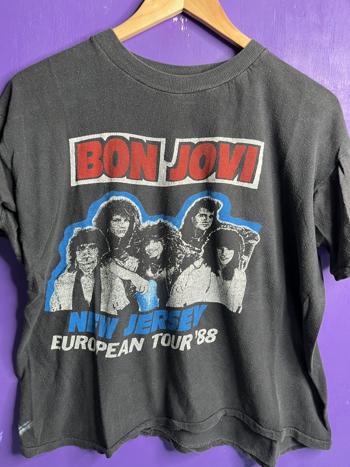 Band Tees × Vintage Vintage 1988 Bon Jovi New Jersey European tour t-shirt Size US M / EU 48-50 / 2 - 3 Thumbnail
