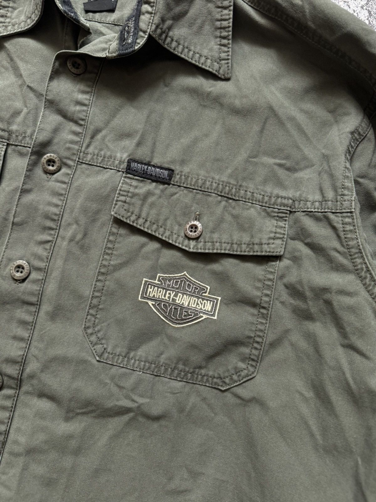 Harley Davidson × Vintage Harley Davidson XL logo ride free shirt button up long sleev Size US XL / EU 56 / 4 - 14 Thumbnail