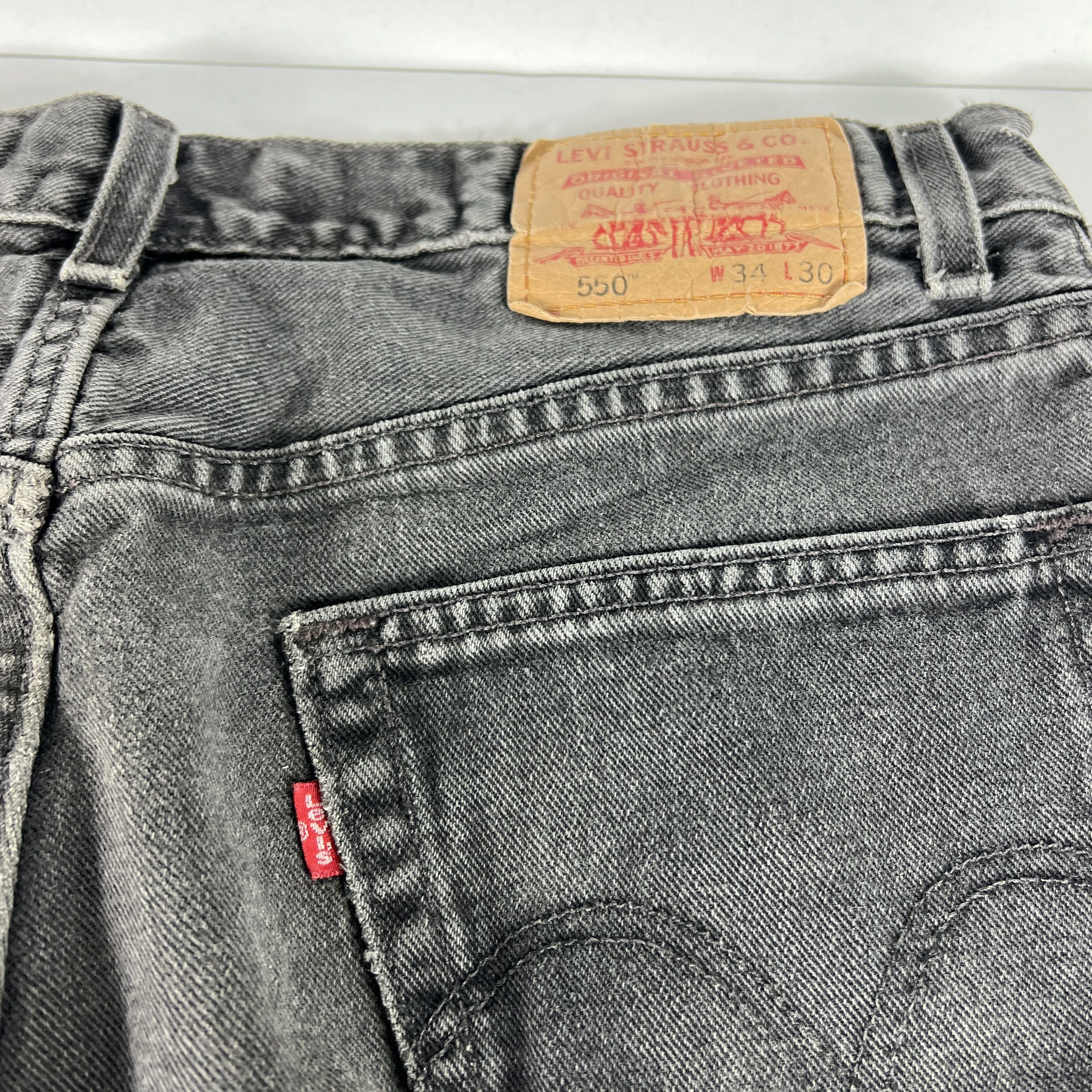 Levi's Y2K Levi's Jeans 550 Relaxed Black Faded Cotton Denim USA Size US 34 / EU 50 - 15 Thumbnail