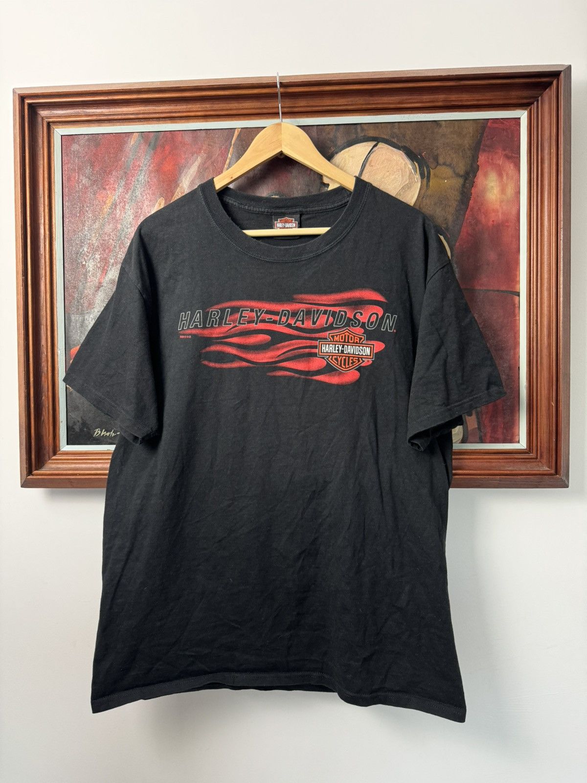 Harley Davidson Harley Davidson Vintage Tee Flame Print Y2k License Racing Size US L / EU 52-54 / 3 - 1 Thumbnail