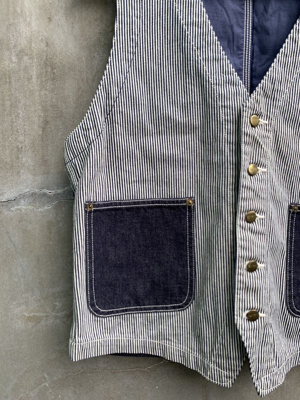 Comme des Garcons Ganryu SS17 RUNWAY Hickory Denim Switching Vest Size US S / EU 44-46 / 1 - 3 Thumbnail