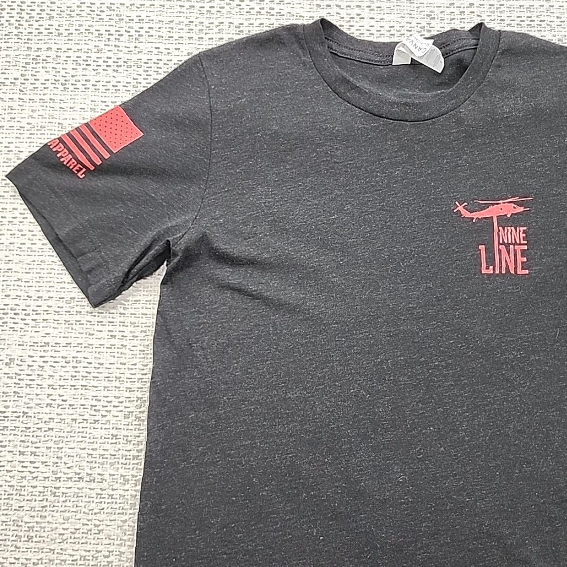 Vintage Nine Line Graphic Tee T-Shirt Men Small Black Cotton Logo Patriotic Military Short Sleeve Crew Neck Size US S / EU 44-46 / 1 - 5 Thumbnail