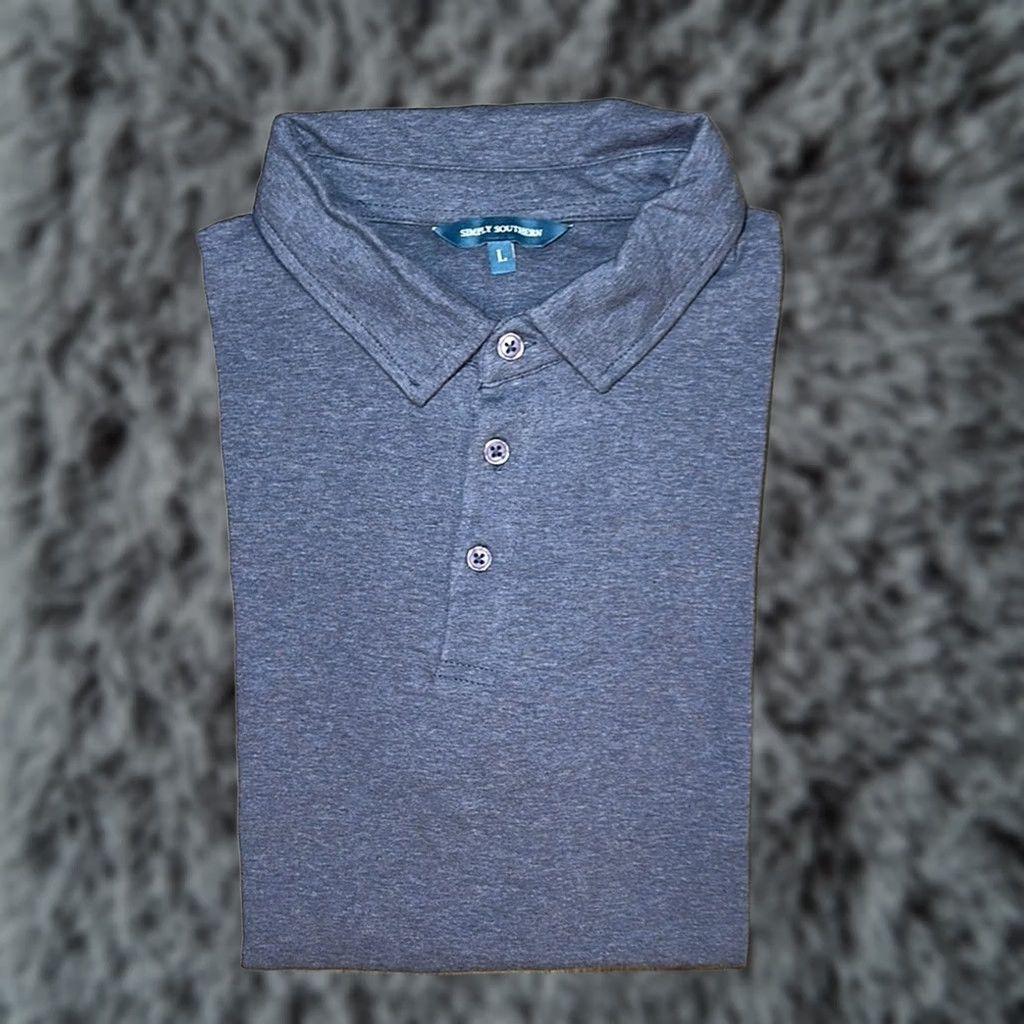Vintage Simply Southern Polo Shirt - Blue - Men L - Regular - NWT Size US L / EU 52-54 / 3 - 1 Thumbnail