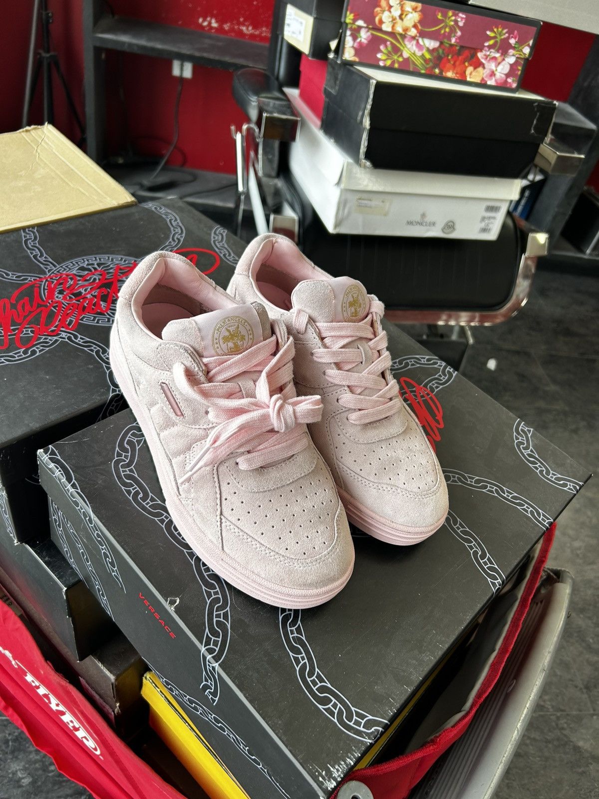 Palm Angels Palm angels pink suede lows Size US 8 / EU 41 - 4 Thumbnail