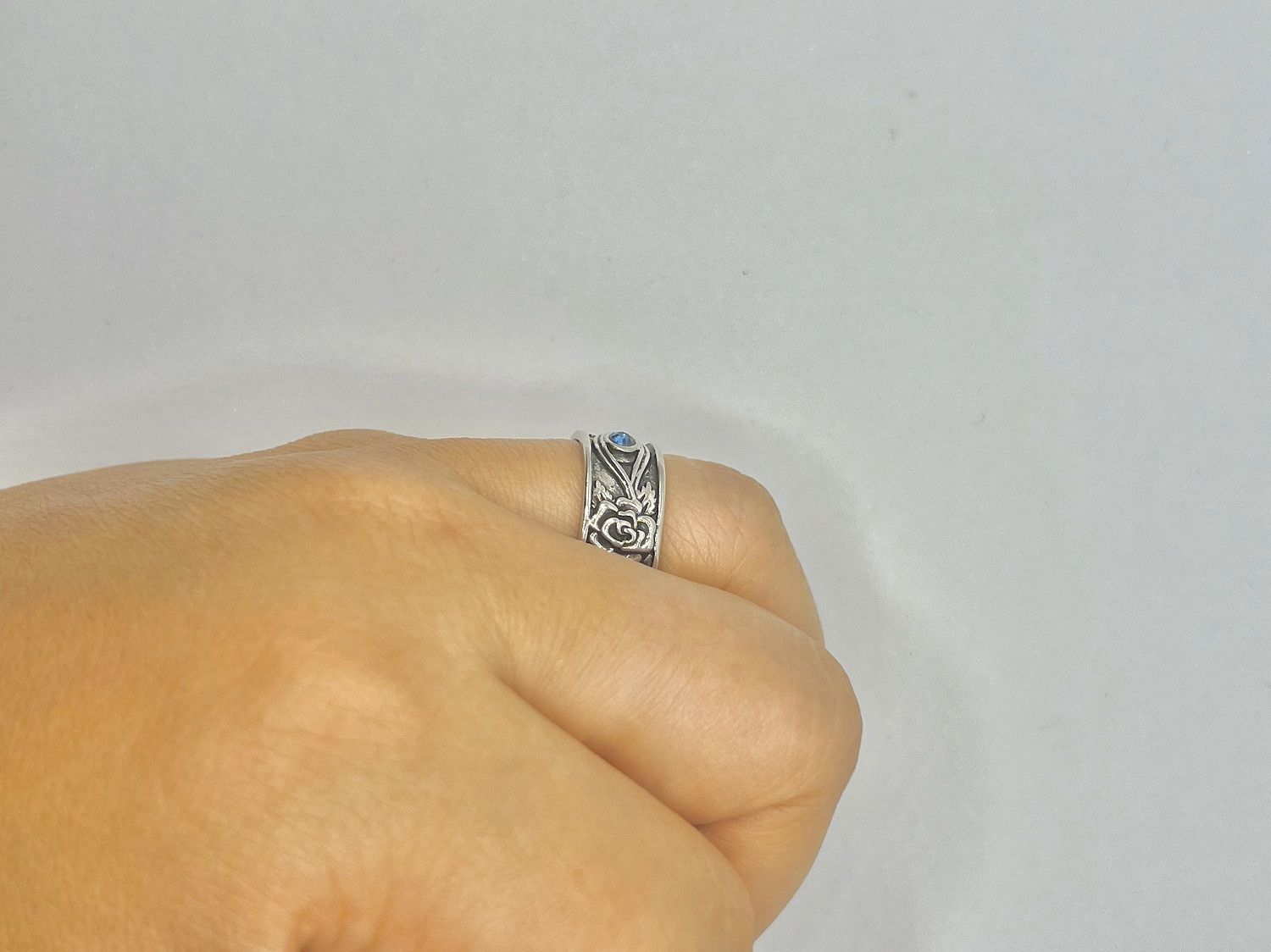 Designer Evil Eye Blue Cz Silver Ring - Size 8 Size ONE SIZE - 5 Thumbnail