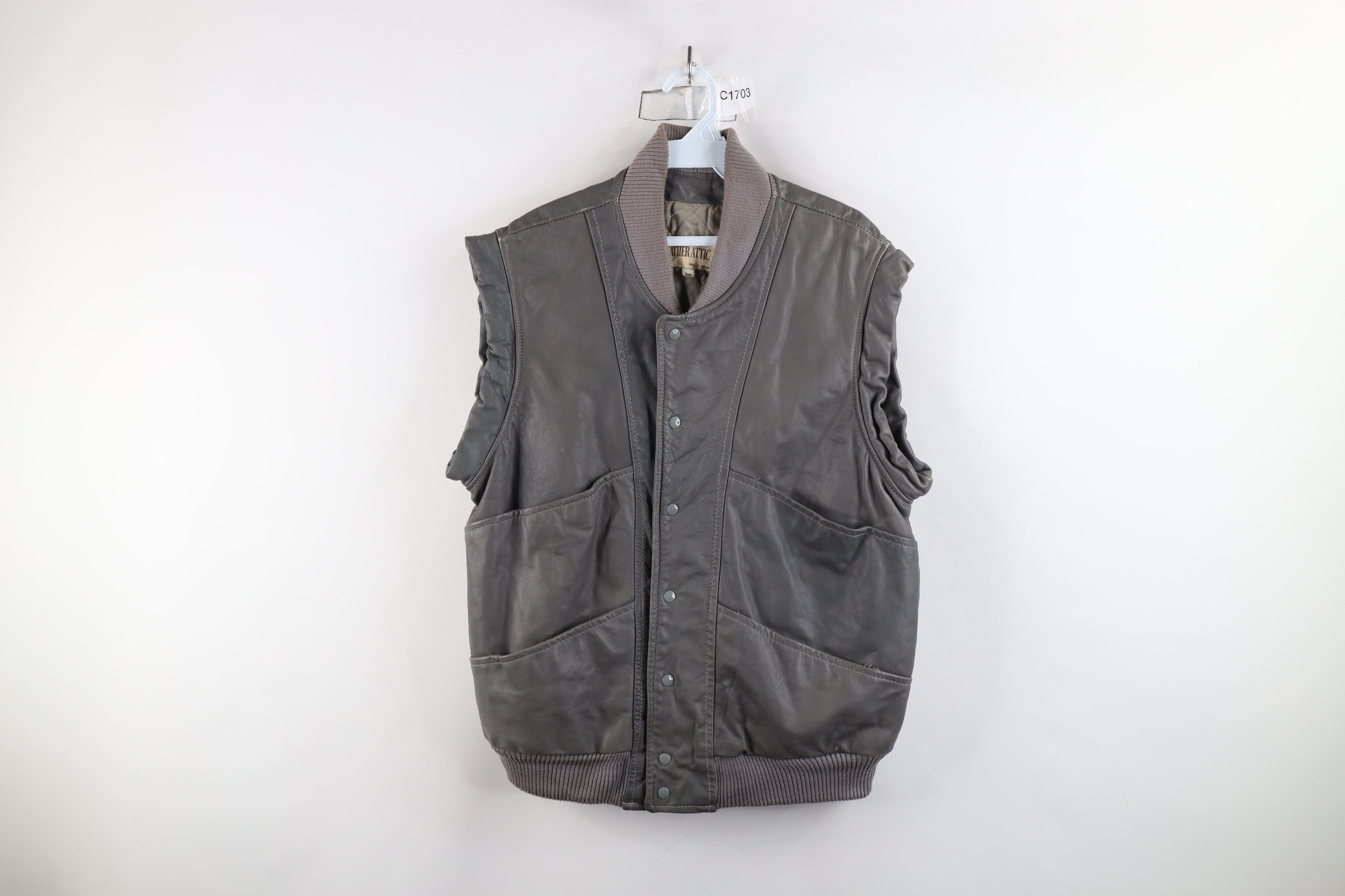 Vintage 80s 90s Streetwear Leather Sleeveless Vest Jacket