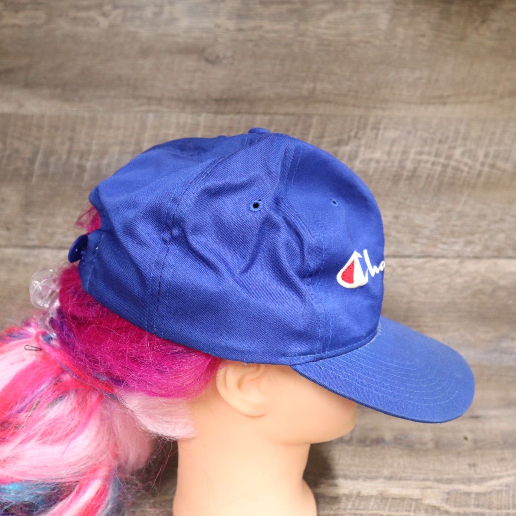 Champion Champion Hat Cap Blue Adult Adjustable Strapback Shirt Hats Adult Blue Champion Casual 90s? Size ONE SIZE - 3 Thumbnail