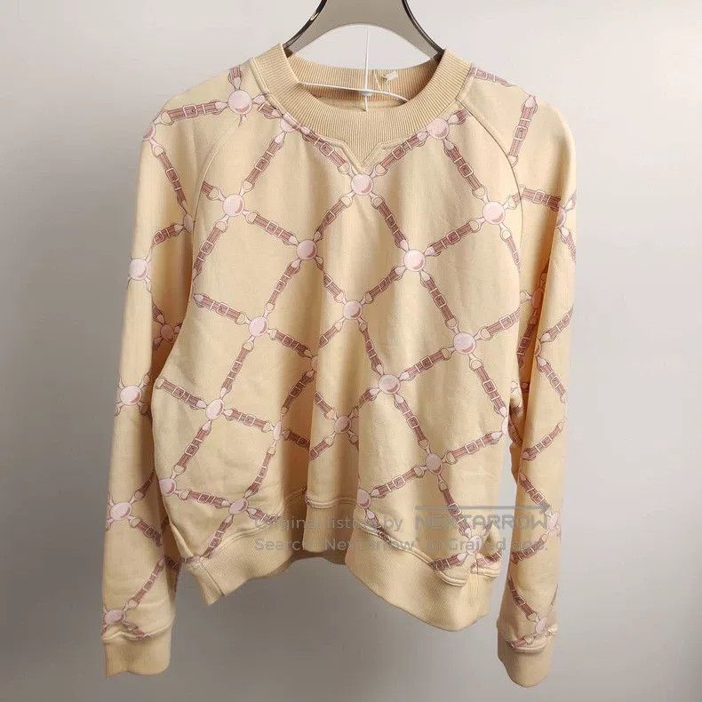 Hermes Hermes Cream Colored Geometric Printed Round Neck Sweatshi Size M / US 6-8 / IT 42-44 - 1 Thumbnail