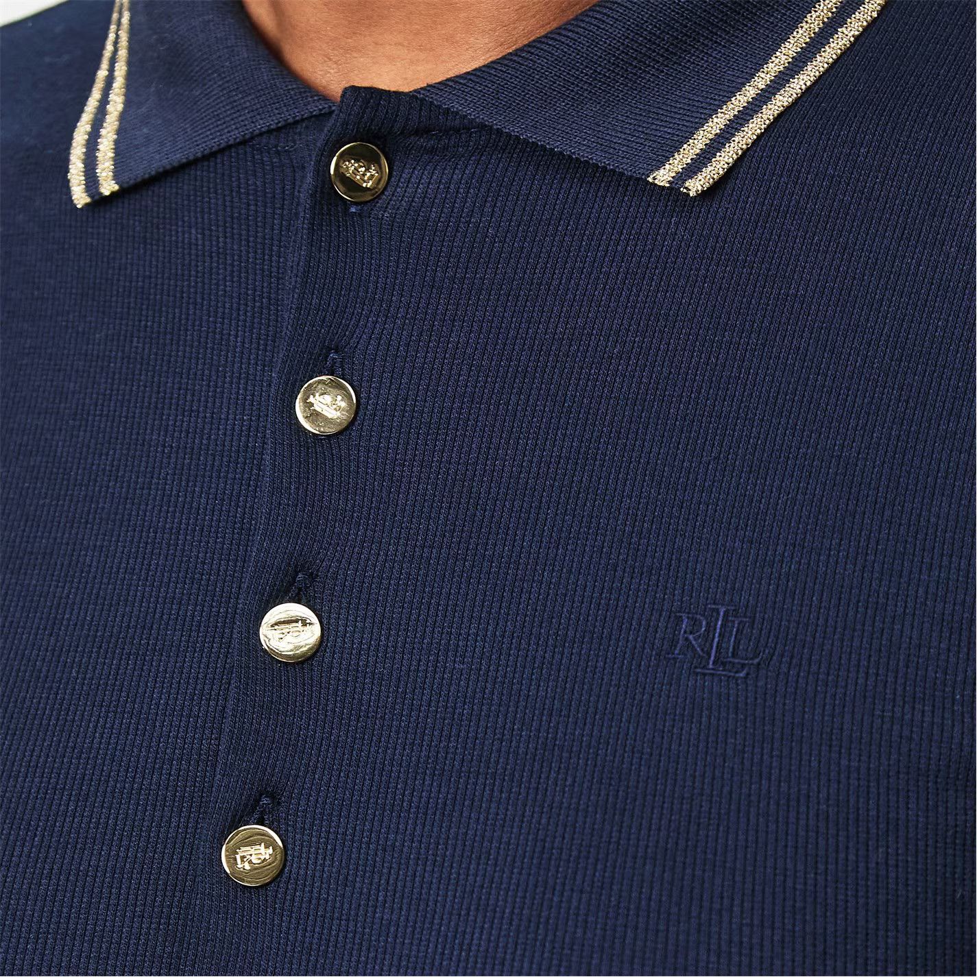 Lauren Ralph Lauren o1g2r1mq0825 Cotton-Blend Polo Dress in Navy Size XL / US 12-14 / IT 48-50 - 4 Thumbnail