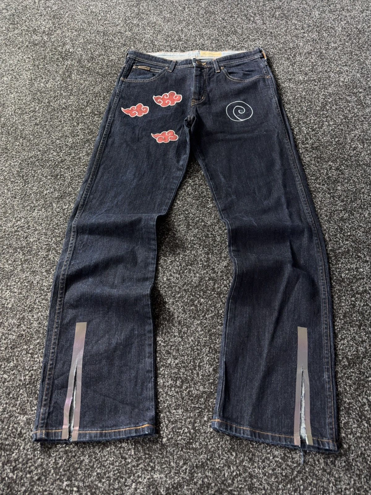 Custom Wrangler Naruto Jeans Akatsuki Uchiha Konoha Art