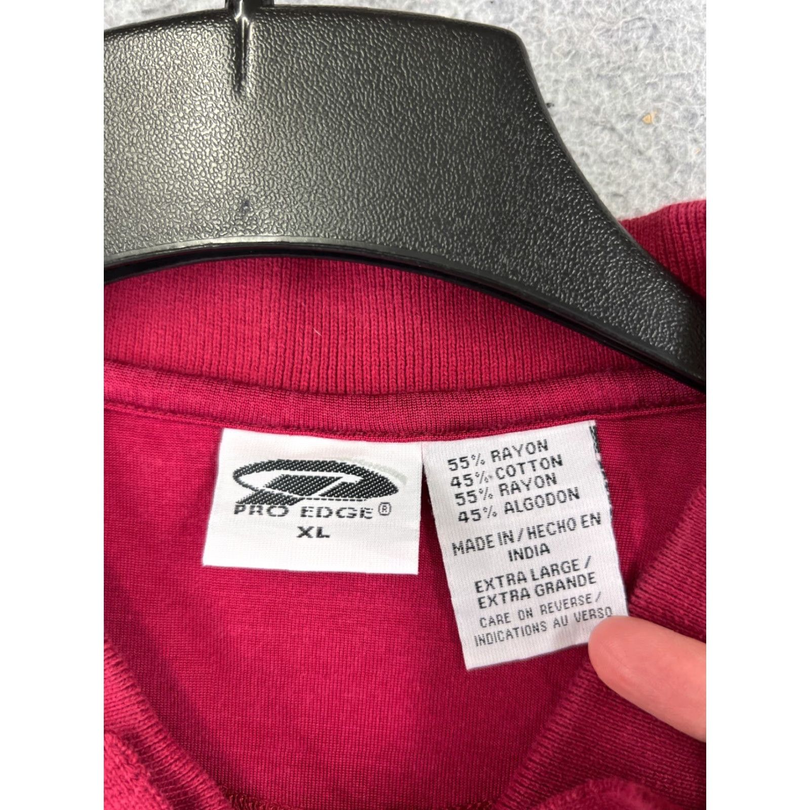 Vintage VINTAGE Pro Edge Polo Shirt Men XL Red University Golf Sports Embroidered Logo Button Short Sleeve Breathable All Seasons Size US XL / EU 56 / 4 - 7 Thumbnail