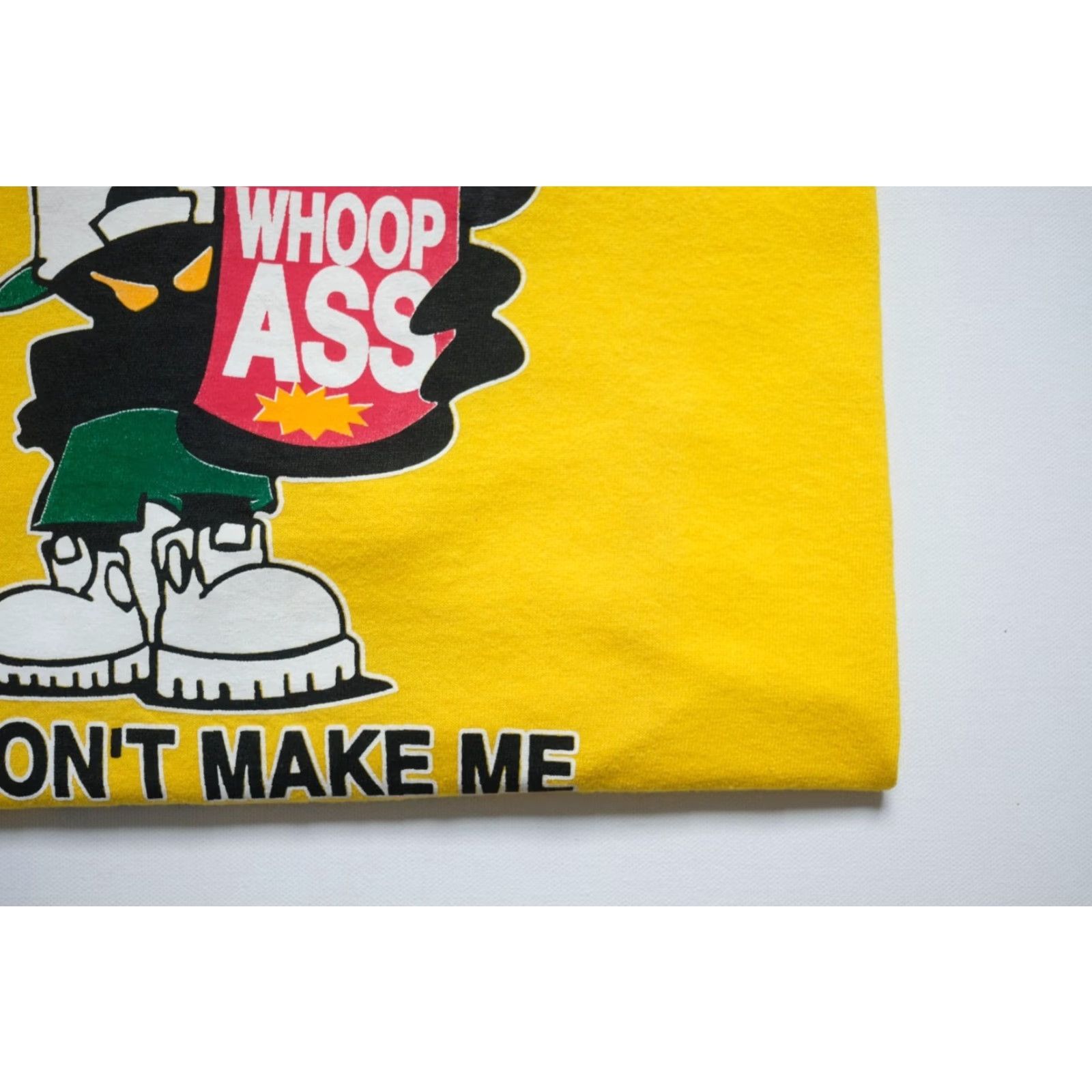 Delta VINTAGE 90s DELTA Graphic T-Shirt Funny Open A Can Of Whoop Yellow L Mens Short Sleeve Crew Neck Size US L / EU 52-54 / 3 - 4 Thumbnail