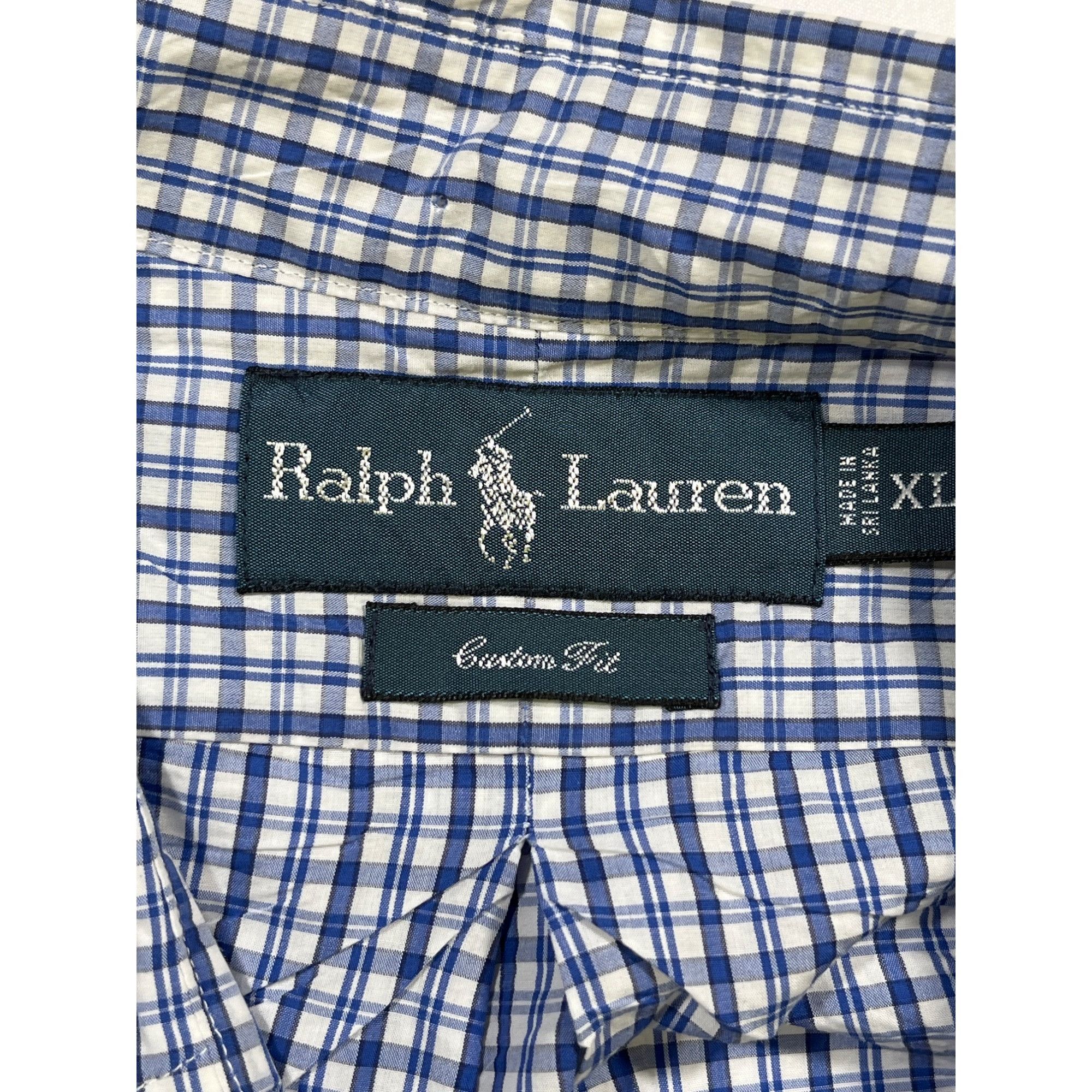 Ralph Lauren Ralph Lauren SKU 7739 Mens Blue and White Checkered Button D Size US XL / EU 56 / 4 - 9 Thumbnail