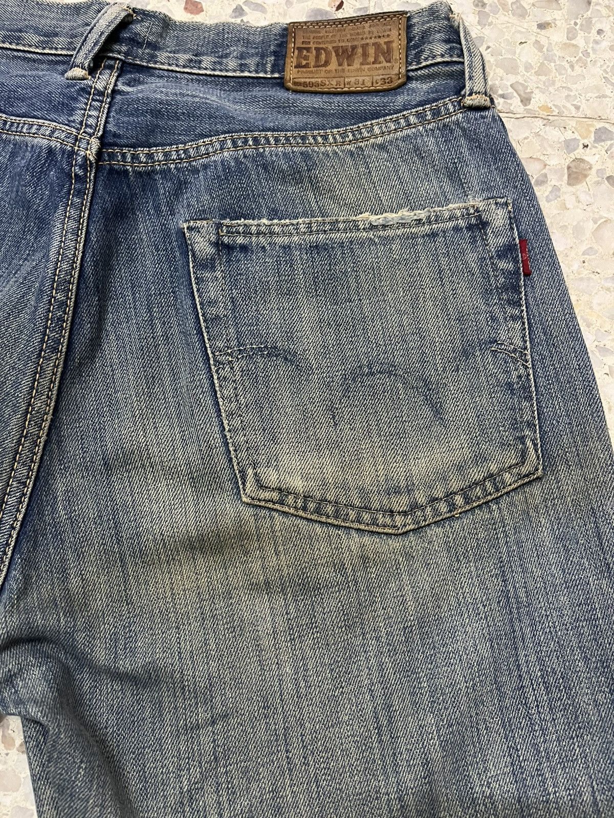 Edwin Vintage rare 80s EDWIN red selvedge rusty distressed Size US 31 - 8 Thumbnail