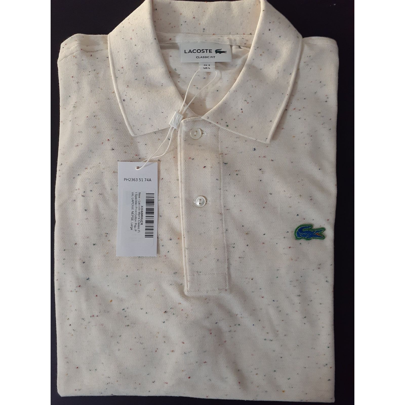 Lacoste Lacoste Men's Classic Fit Speckled Print Cotton Pique Polo L Size US L / EU 52-54 / 3 - 2 Thumbnail