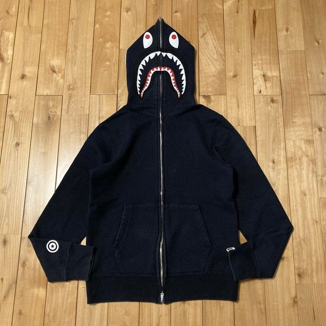 Bape BAPE WGM Shark Full Zip Hoodie Black a bathing ape Size US M / EU 48-50 / 2 - 2 Thumbnail