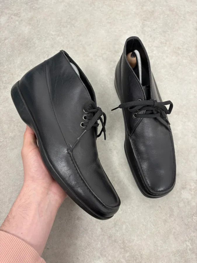 Prada 2000s Prada Black Leather Derby Shoes Size US 8 / EU 41 - 1 Thumbnail