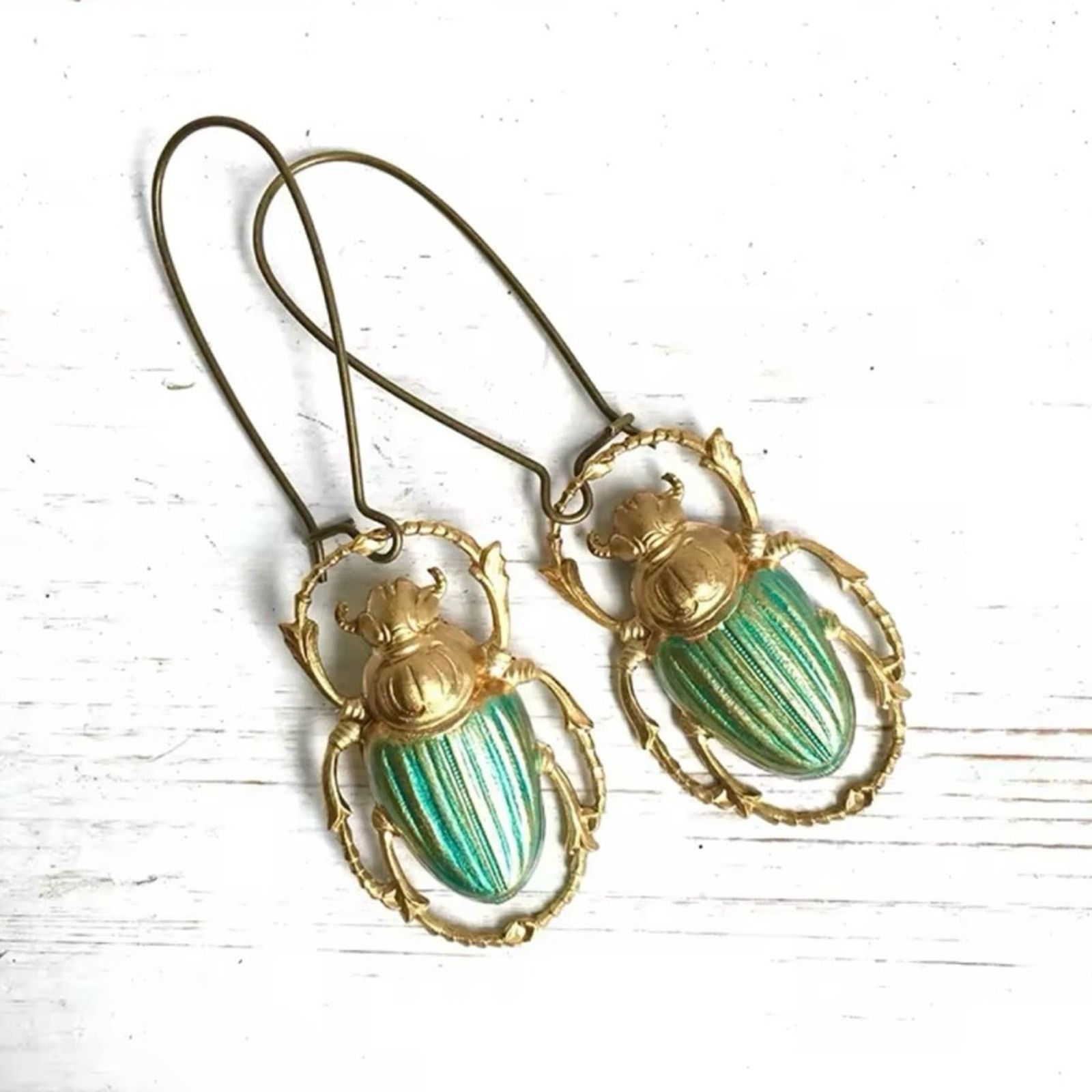 Other Green Beetle Drop Earrings Size ONE SIZE - 1 Thumbnail