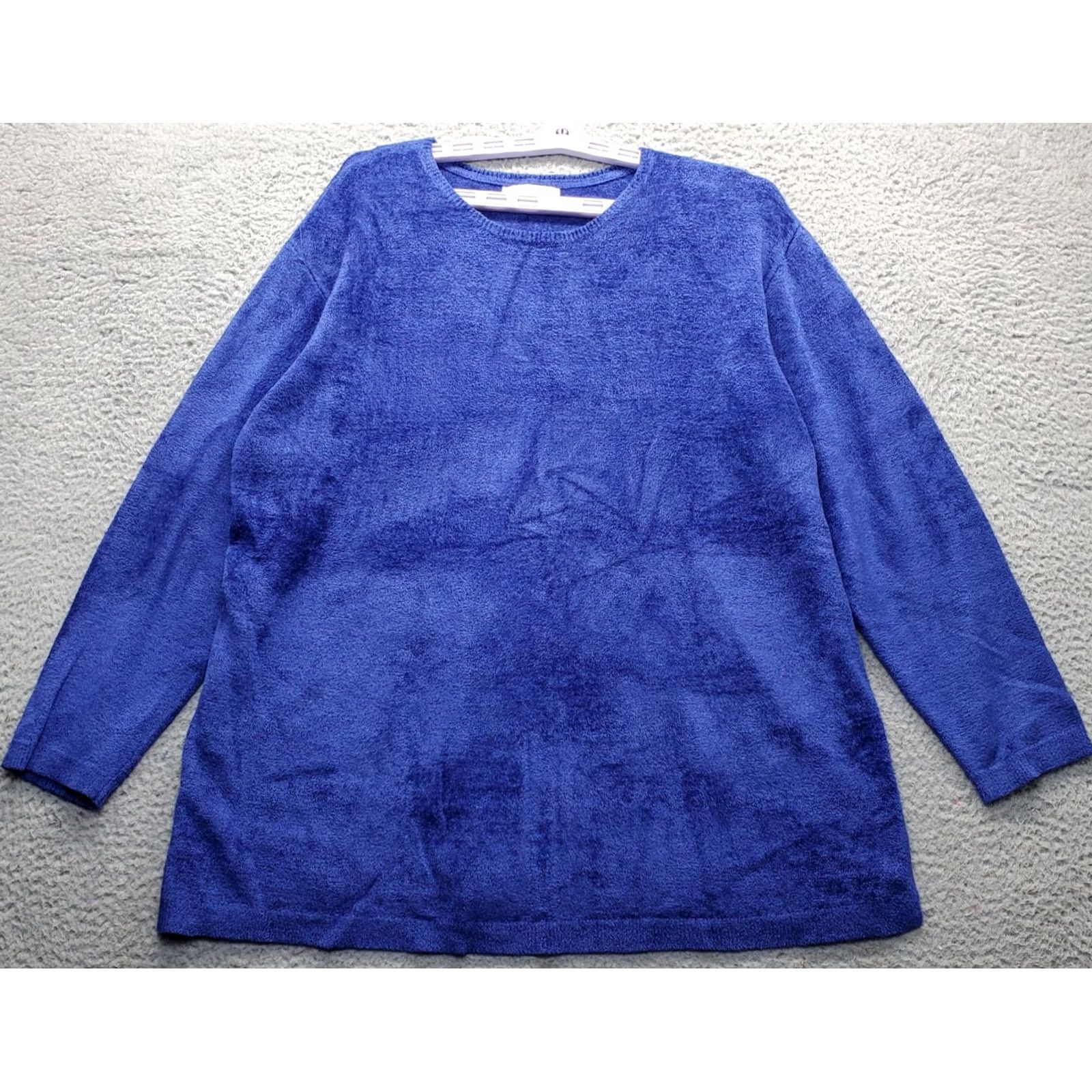 Coldwater Creek Coldwater Creek Womens Size 1X Blue Textured Fleece Sweatshirt Long Sleeve Pullover Crew Neck Shirt Size XL / US 12-14 / IT 48-50 - 2 Thumbnail