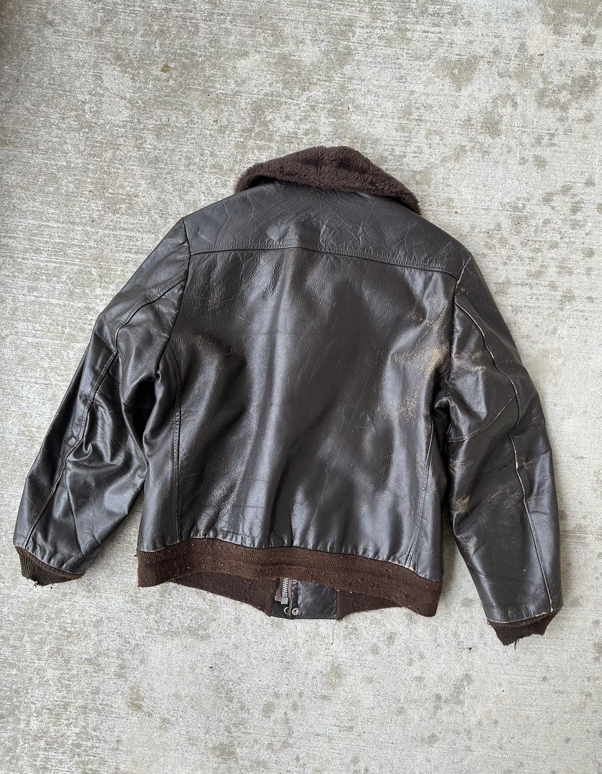 Genuine Leather 70s Shearling Fur-Lined Bomber Flight Jacket Size US L / EU 52-54 / 3 - 15 Thumbnail