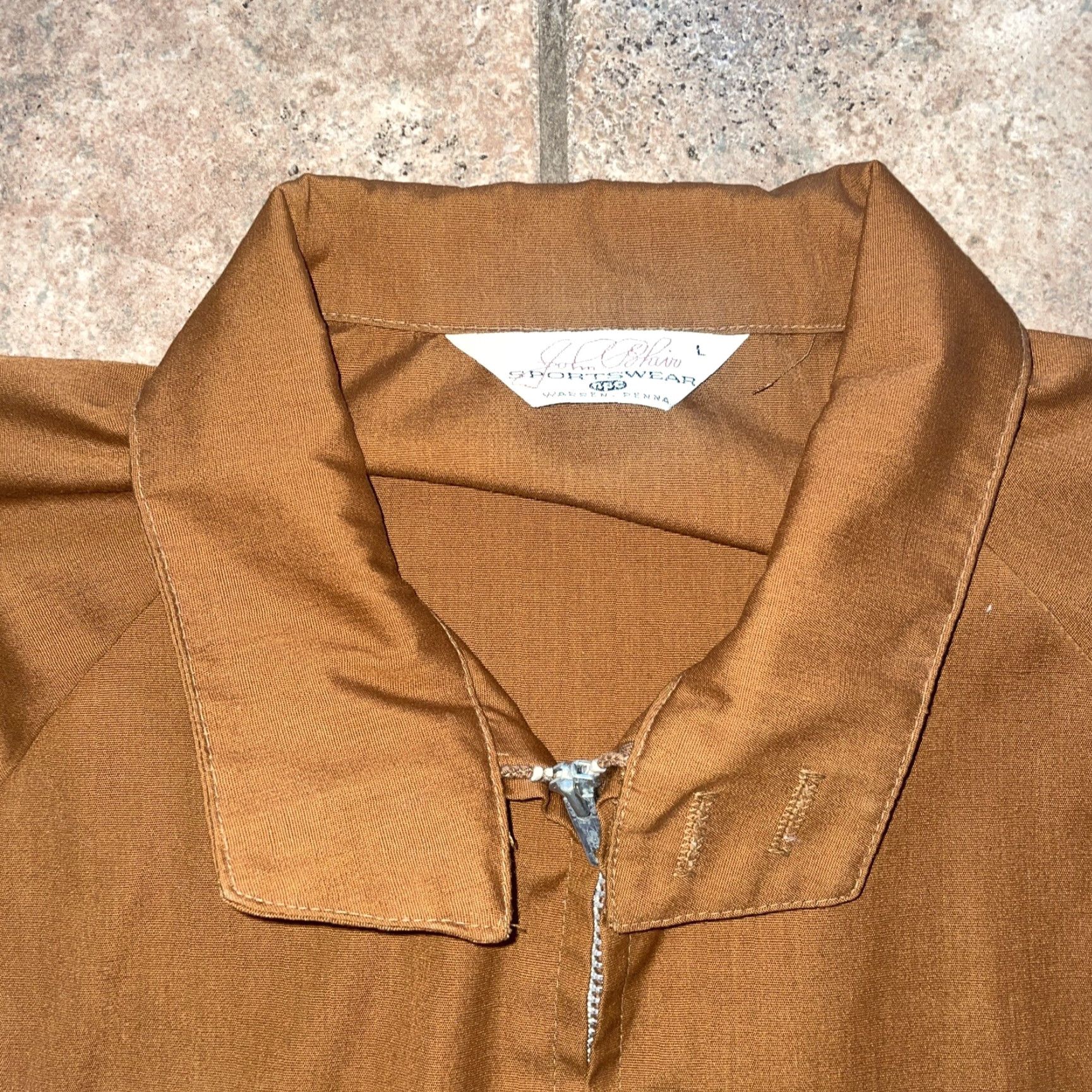 Vintage John Blair sportswear brown lightweight bomber jacket mens L Size US L / EU 52-54 / 3 - 2 Thumbnail