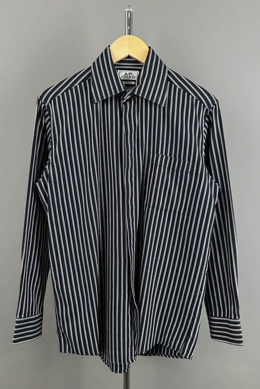 Hermes Hermes - Stripes Button Down Shirt Size US S / EU 44-46 / 1 - 1 Thumbnail