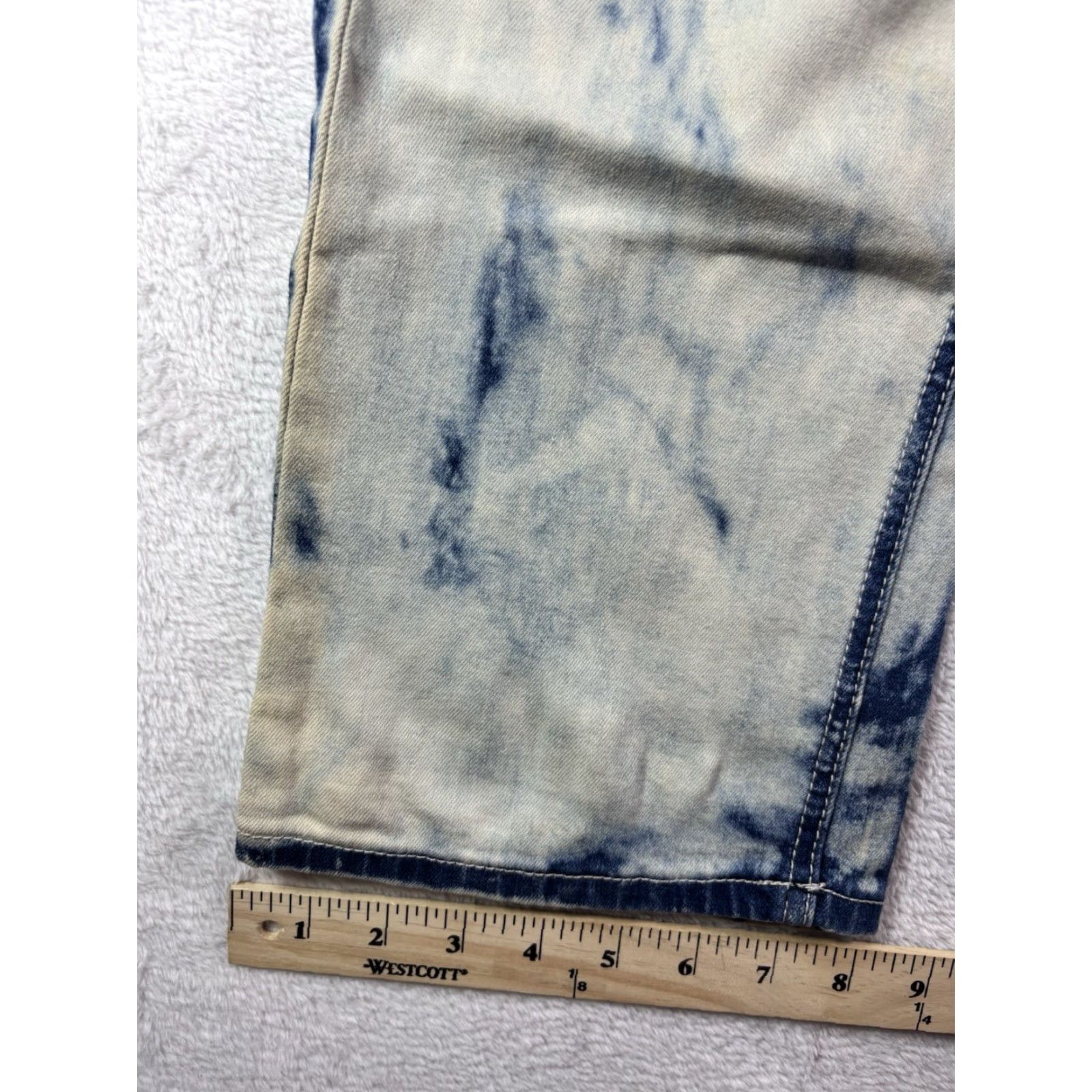 Vintage Gray Earth Jeans Men’s 34x32 Acid Washed Distressed Denim Blue White 5-Pocket Regular Fit Size 34 Jeans Size US 34 / EU 50 - 5 Thumbnail