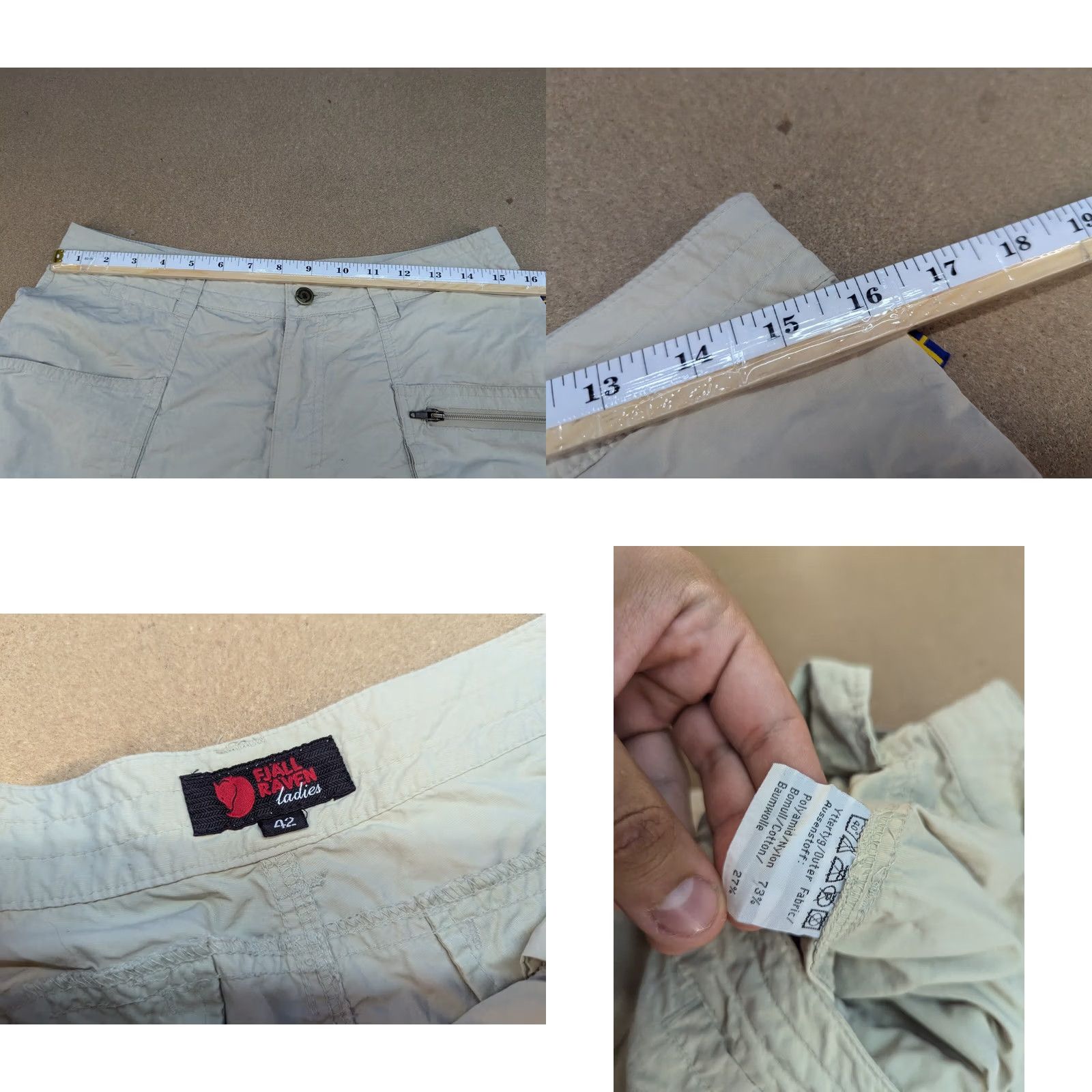 Vintage Fjallraven Shorts Mens Size 42 Beige Outdoor Hiking Pockets Trekking Cargo Casual Travel Size US 42 / EU 58 - 8 Thumbnail