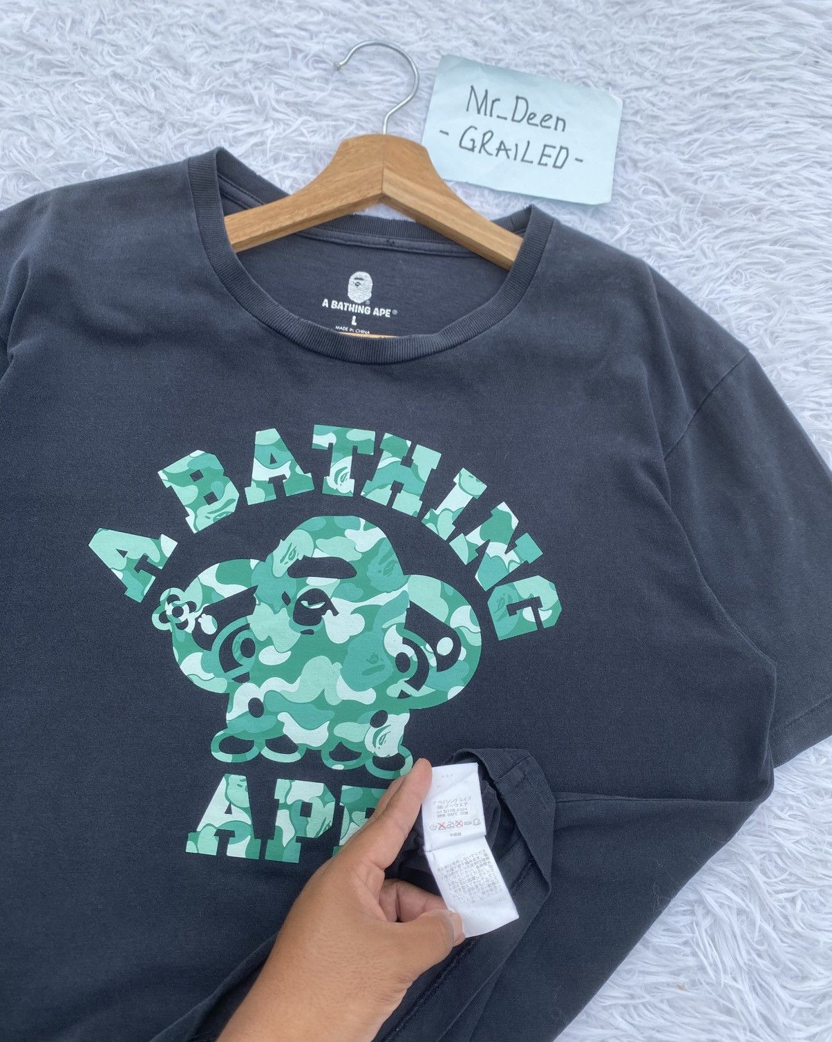 Bape Rare Vintage A Bathing Ape BAPE Camo College Logo Tshirt Size US L / EU 52-54 / 3 - 16 Thumbnail