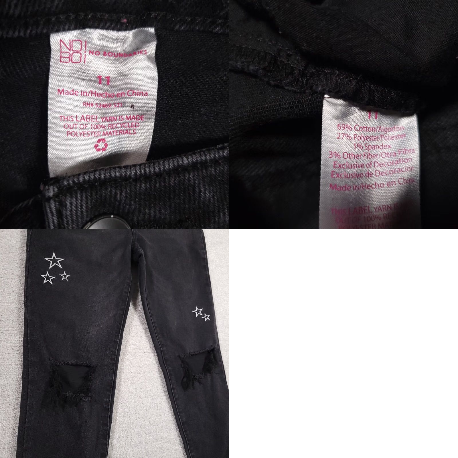 Vintage Another title: No Boundaries Distressed Ankle Jeans Womens 11 Black Star High Rise Size 32" / US 10 / IT 46 - 9 Thumbnail