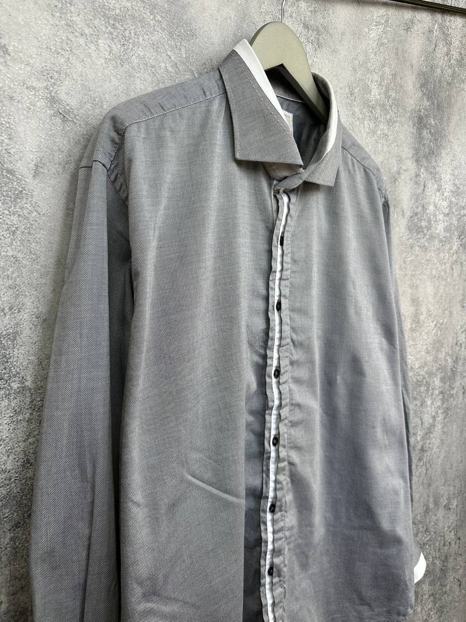 Other Claudio Lugli Italy Grey Micro Pattern Shirt Contrast Trim Size US XXL / EU 58 / 5 - 3 Thumbnail