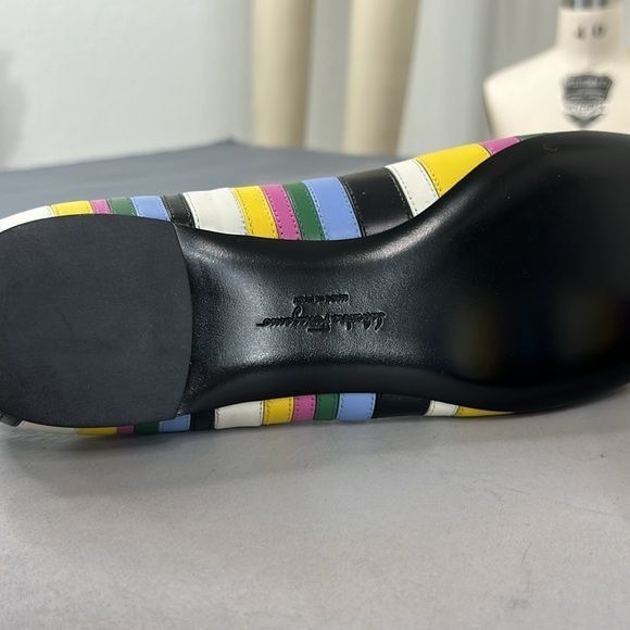 Salvatore Ferragamo Salvatore Ferragamo Varina Rainbow Stripe Flats Bow Logo Size US 8 / IT 38 - 7 Thumbnail